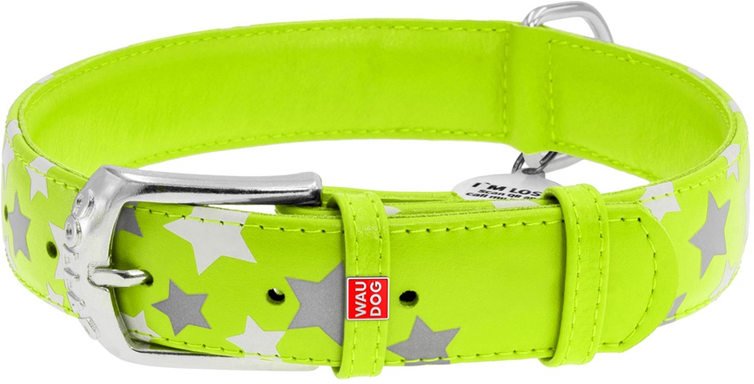 Ошейник для собак кожаный Collar WAUDOG Glamour с QR паспортом, узор "Звёздочка", светящийся/светоотражающий, S, Ш 20 мм, Дл 30-39 см
Ошейник для собак кожаный Collar WAUDOG Glamour с QR паспортом, узор "Звёздочка", светящийся/светоотражающий, S, Ш 20 мм, Дл 30-39 см
