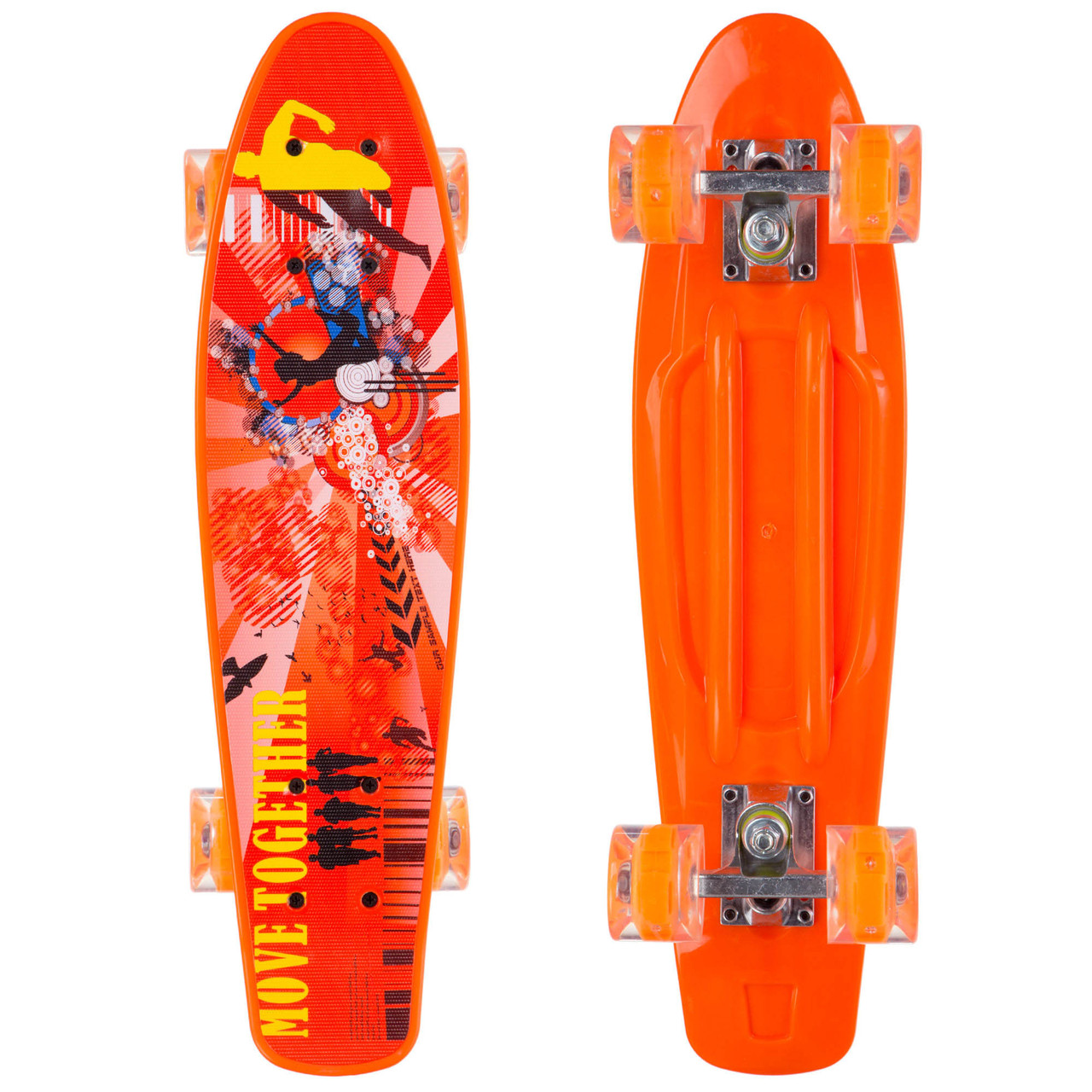 Скейт Пенни Борд Penny My Go Board Cruiser круизер Profi 881 оранжевый со светящимися колесами
Скейт Пенни Борд Penny My Go Board Cruiser круизер Profi 881 оранжевый со светящимися колесами