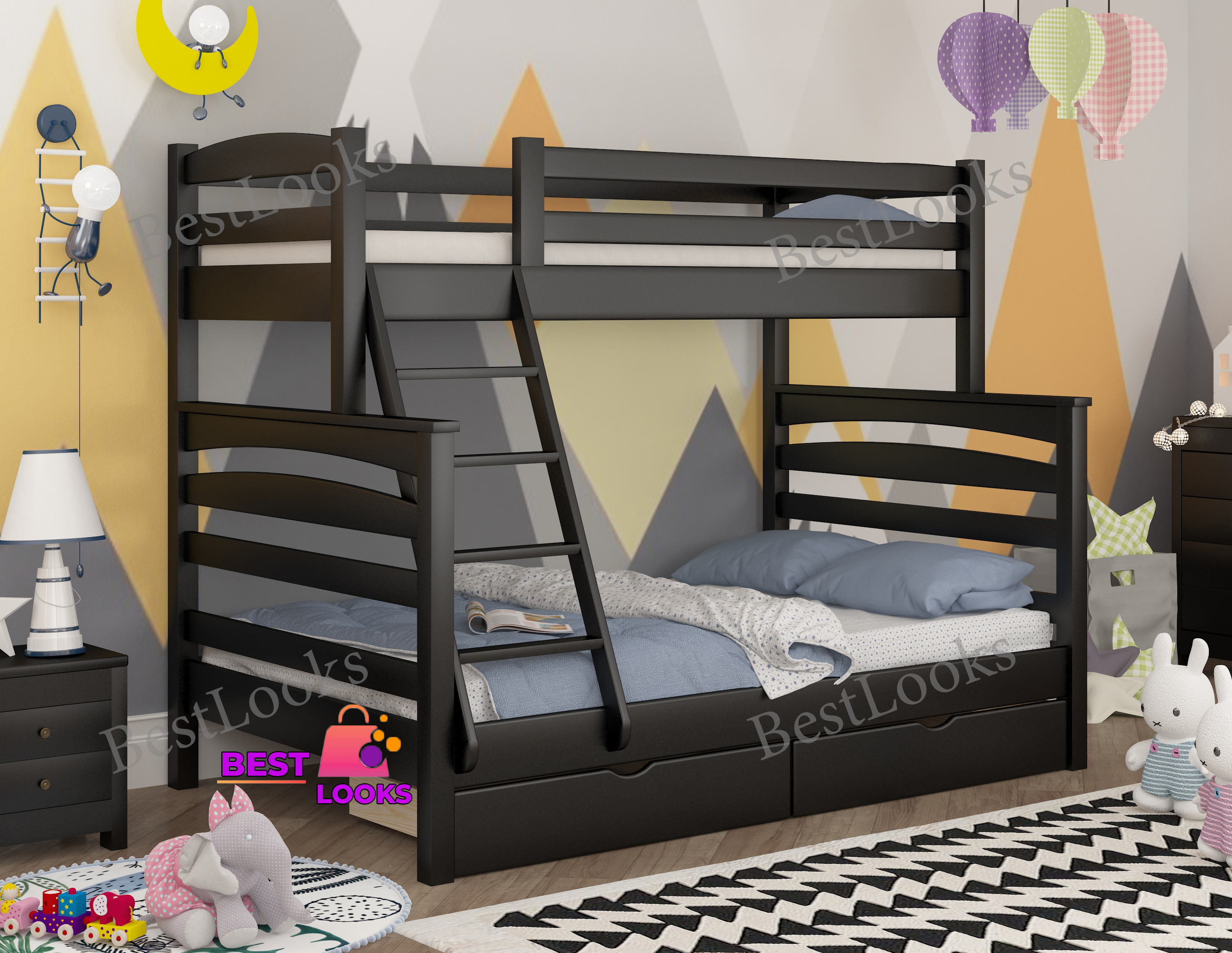Кровать Двухъярусная с Ящиками 80х120х200 Wellmebely Кай Трансформер сосна Венге Л6
Кровать Двухъярусная с Ящиками 80х120х200 Wellmebely Кай Трансформер сосна Венге Л6