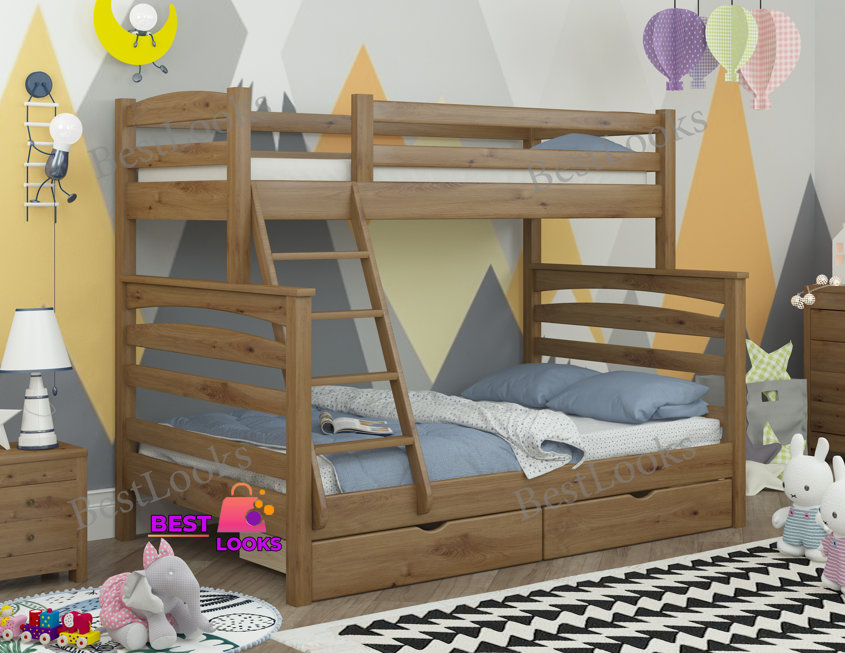 Кровать Двухъярусная с Ящиками 80х120х190 Wellmebely Кай Трансформер сосна Орех Светлый Л6
Кровать Двухъярусная с Ящиками 80х120х190 Wellmebely Кай Трансформер сосна Орех Светлый Л6
