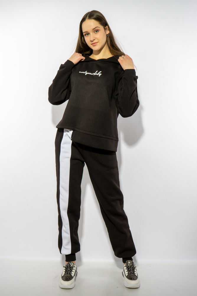 Костюм спортивный женский, на флисе 120PM035-1 (Черный) M 
Костюм спортивный женский, на флисе 120PM035-1 (Черный) M