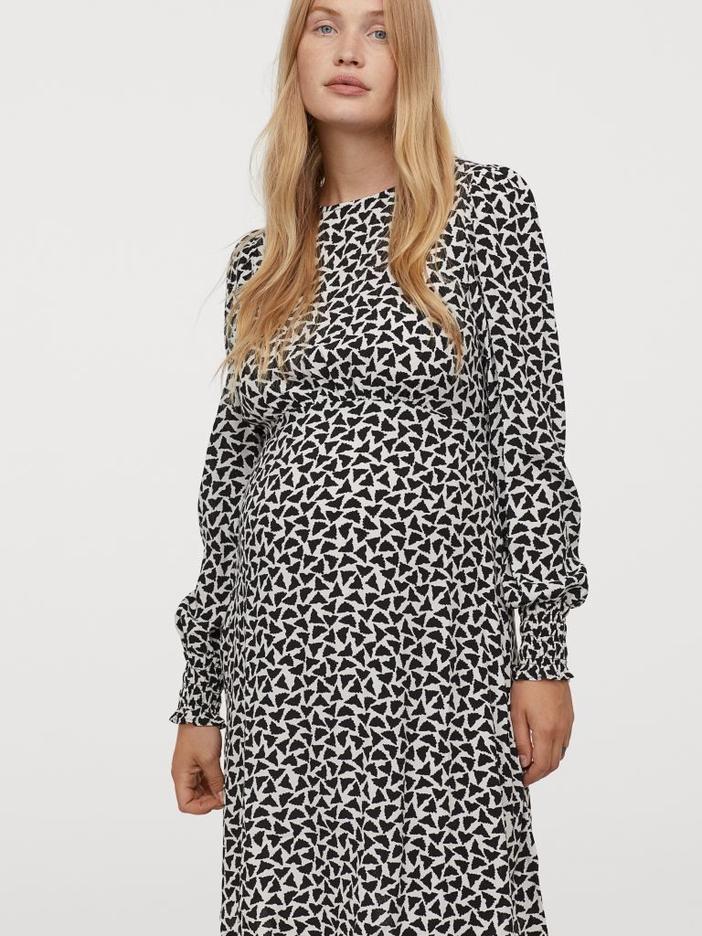 Платье для беременных H&M 0903569001 S (165/88А) Кремовое с черным 
Платье для беременных H&M 0903569001 S (165/88А) Кремовое с черным