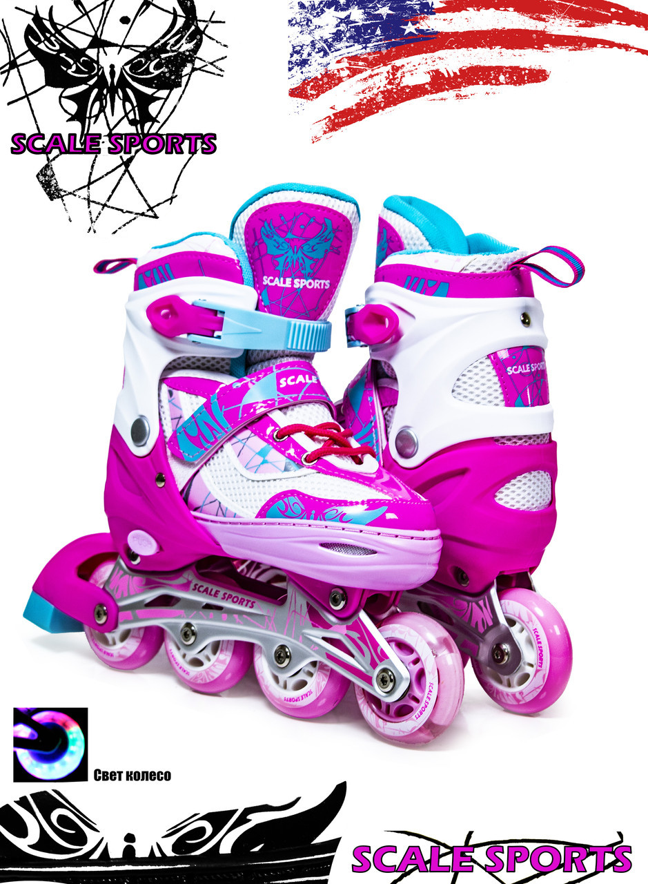 Ролики Scale Sports LF 967 Розовые, размер 29-33, кнопочная система регулировки на 4 размера
Ролики Scale Sports LF 967 Розовые, размер 29-33, кнопочная система регулировки на 4 размера