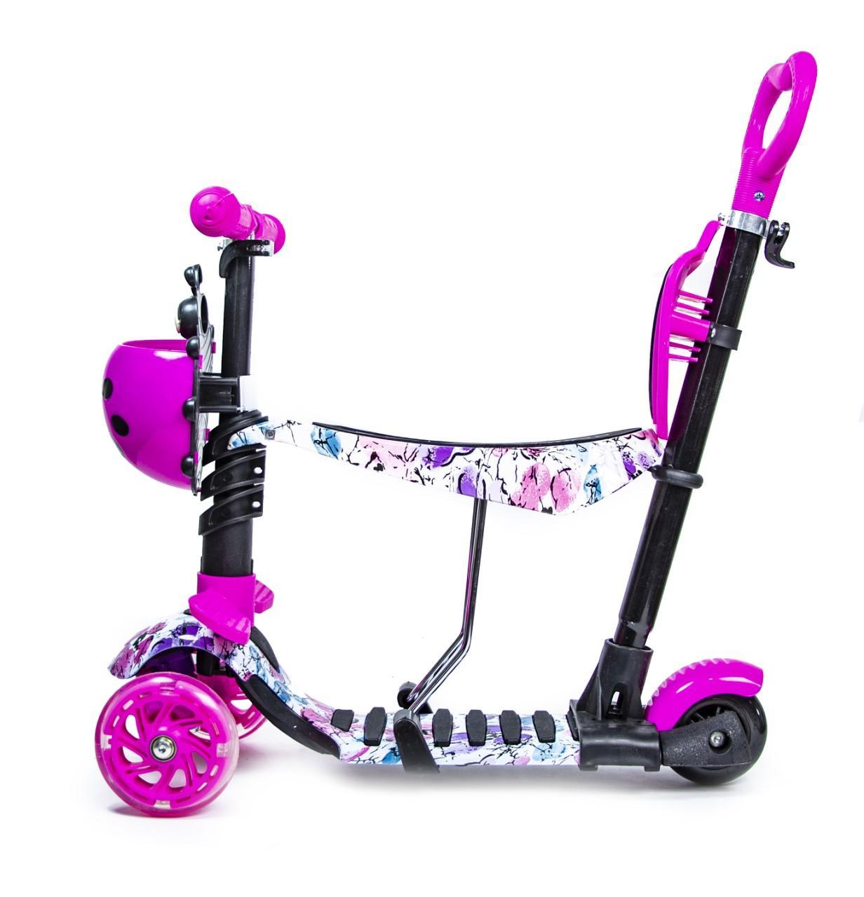 Самокат с сидением и родительской ручкой 5in1 Scooter Маки с ограничителем, светящиеся колеса
Самокат с сидением и родительской ручкой 5in1 Scooter Маки с ограничителем, светящиеся колеса