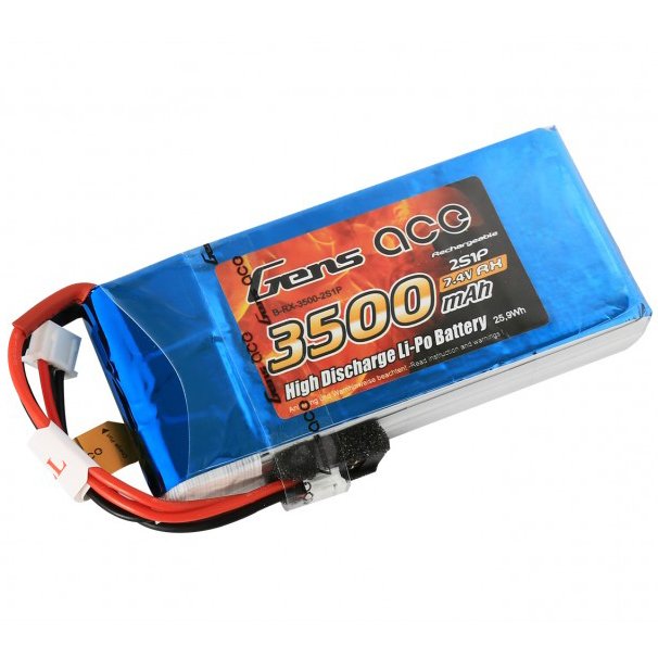 Аккумулятор Gens Ace LiPO 7,4В 3500мАч 2S 1С 96х44х14мм 140г Futaba (B-RX-3500-2S1P)
Аккумулятор Gens Ace LiPO 7,4В 3500мАч 2S 1С 96х44х14мм 140г Futaba (B-RX-3500-2S1P)