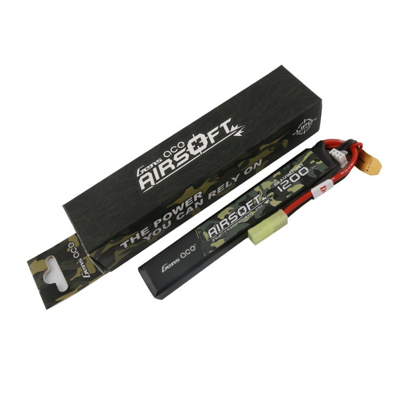 Аккумулятор для страйкбола Gens Ace LiPO 7,4В 1200мАч 2S 25C 126х22х11мм 59г Mini Tamiya Airsoft (GEA12002S25T)
Аккумулятор для страйкбола Gens Ace LiPO 7,4В 1200мАч 2S 25C 126х22х11мм 59г Mini Tamiya Airsoft (GEA12002S25T)