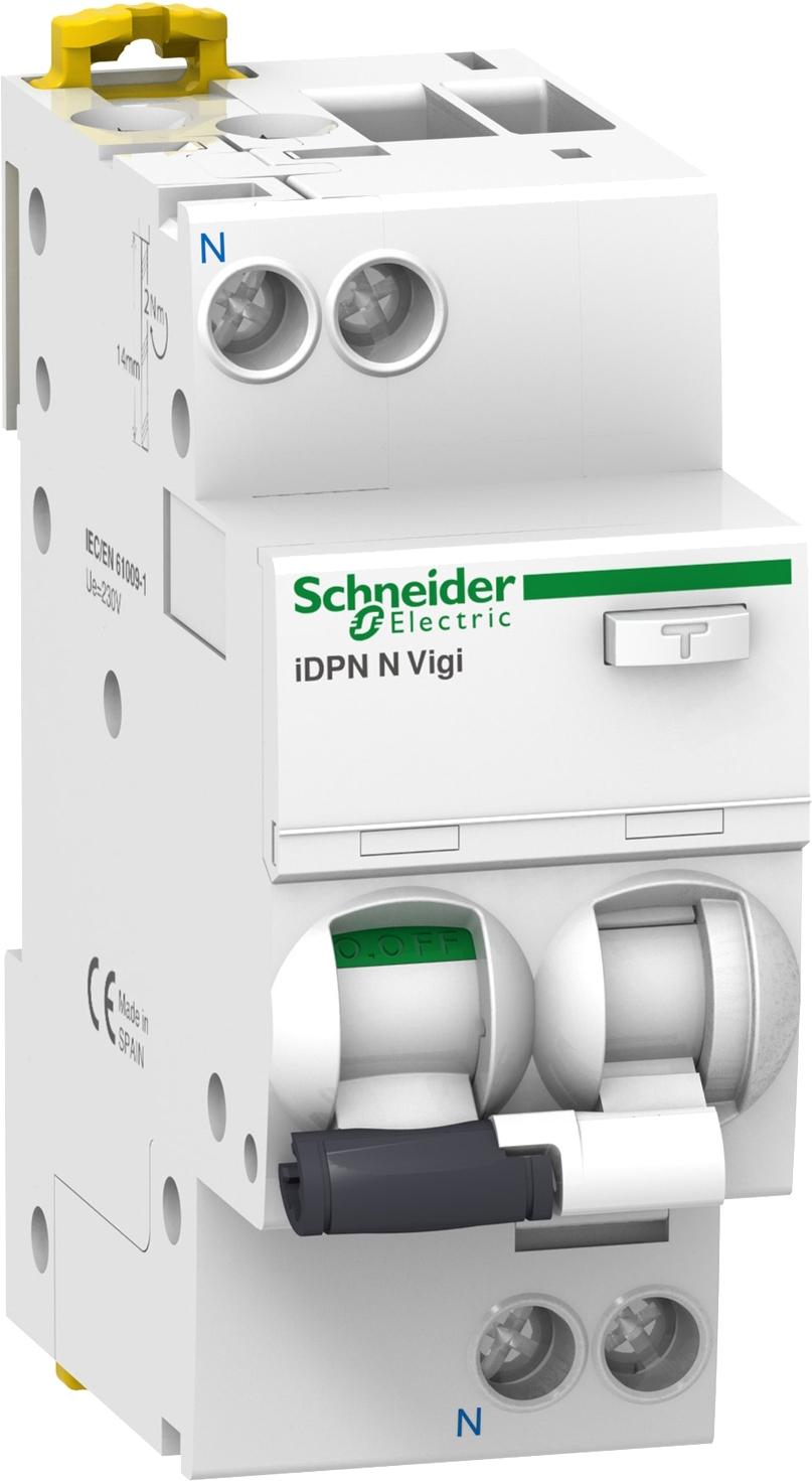 Диференціальний автоматичний вимикач Schneider Electric DPN N Vigi 1Р+N 16 А 30 мА
Диференціальний автоматичний вимикач Schneider Electric DPN N Vigi 1Р+N 16 А 30 мА