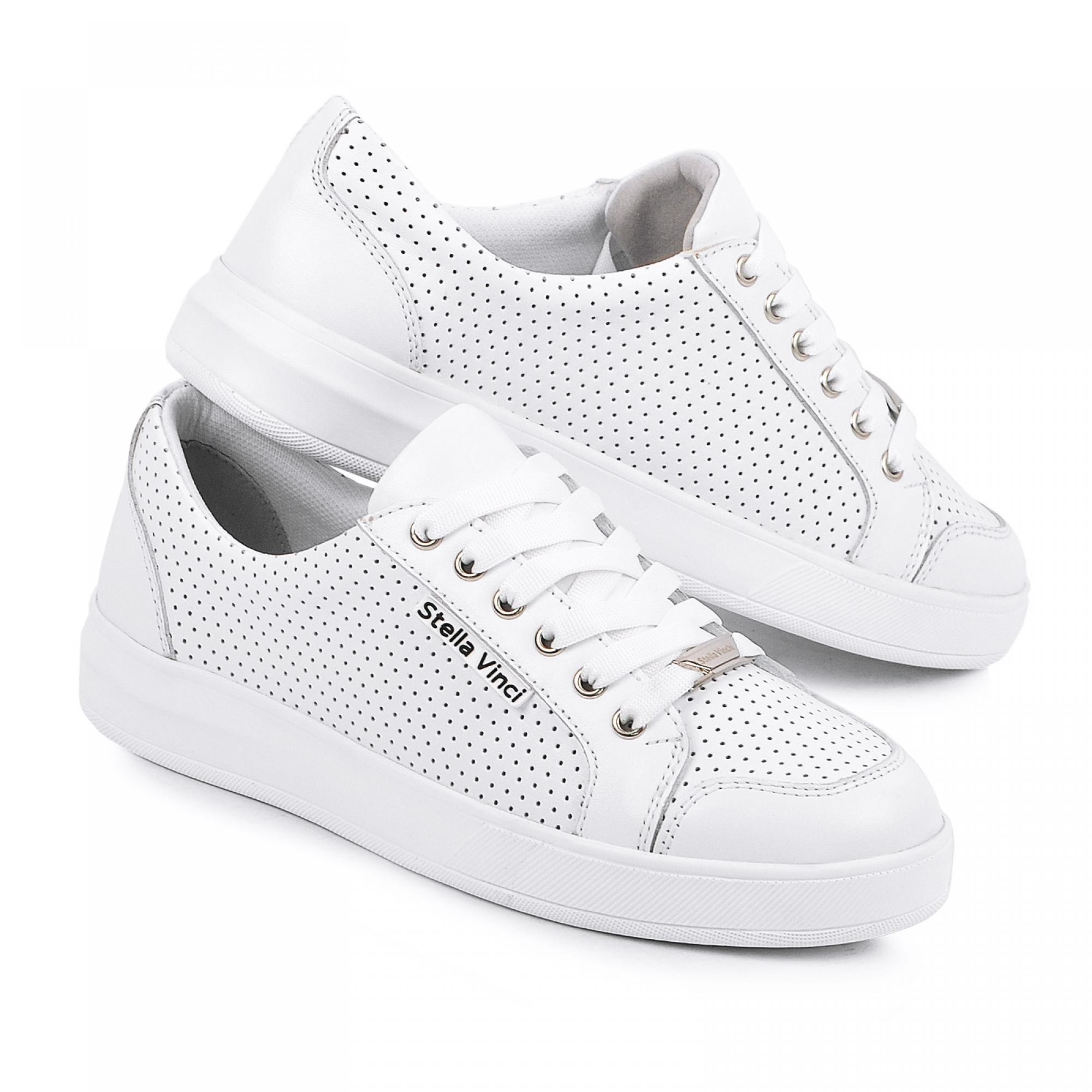 Кеды женские белые кожа перфорация LuxuryShoes 39 25.5 см белый 0203 
Кеды женские белые кожа перфорация LuxuryShoes 39 25.5 см белый 0203
