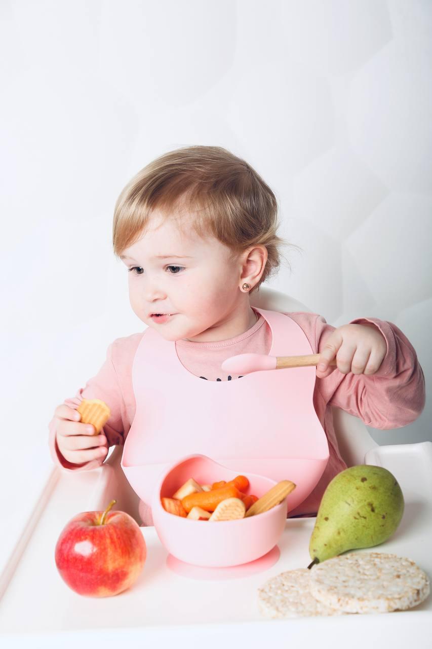 Набор силиконовой посуды детский тарелка ложка + слюнявчик OrganicMom ORG502 Розовый
Набор силиконовой посуды детский тарелка ложка + слюнявчик OrganicMom ORG502 Розовый