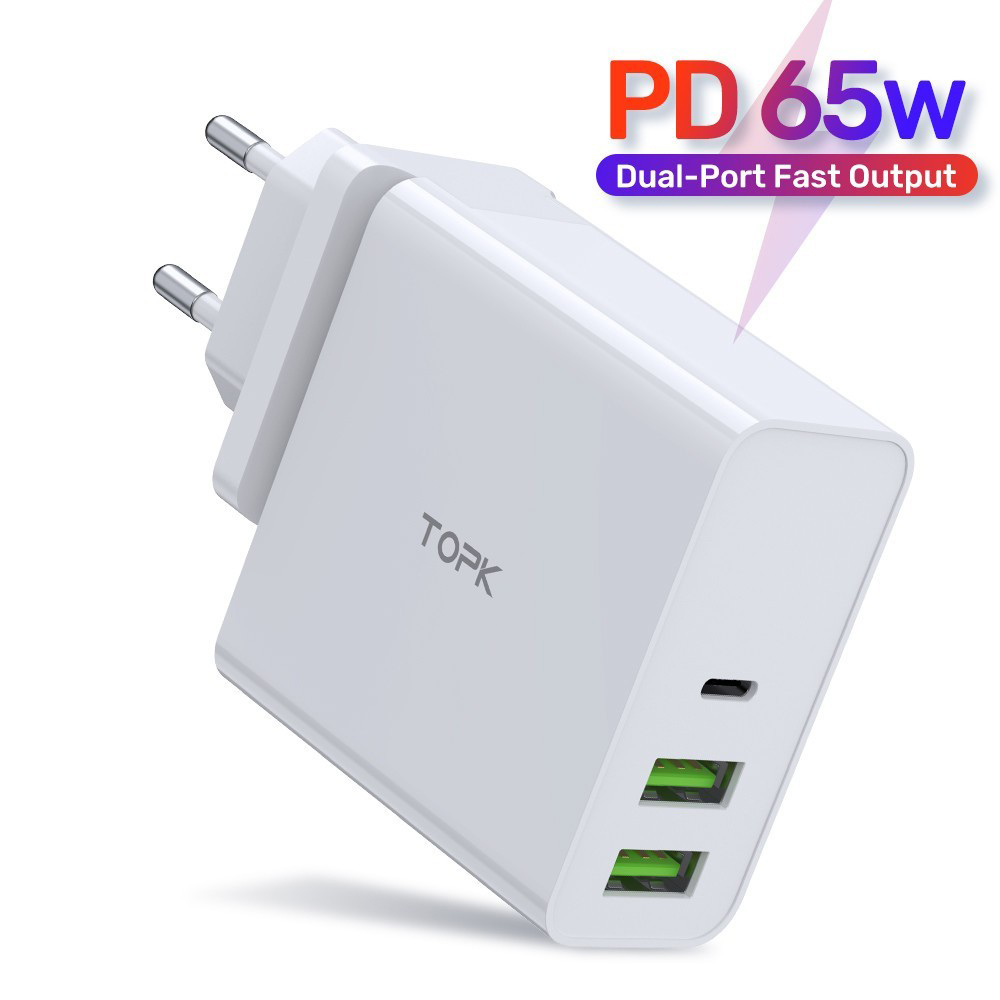 Сетевое зарядное устройство Topk 65W Type-C/PD, 2xUSB Quick Charge 2.0 White (TK306P-WT)
Сетевое зарядное устройство Topk 65W Type-C/PD, 2xUSB Quick Charge 2.0 White (TK306P-WT)