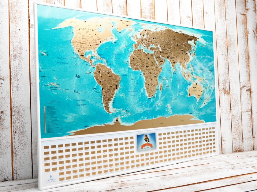 Cкретч карта мира с флагами MyMap Flags edition на украинском языке в белой раме Metal White
Cкретч карта мира с флагами MyMap Flags edition на украинском языке в белой раме Metal White