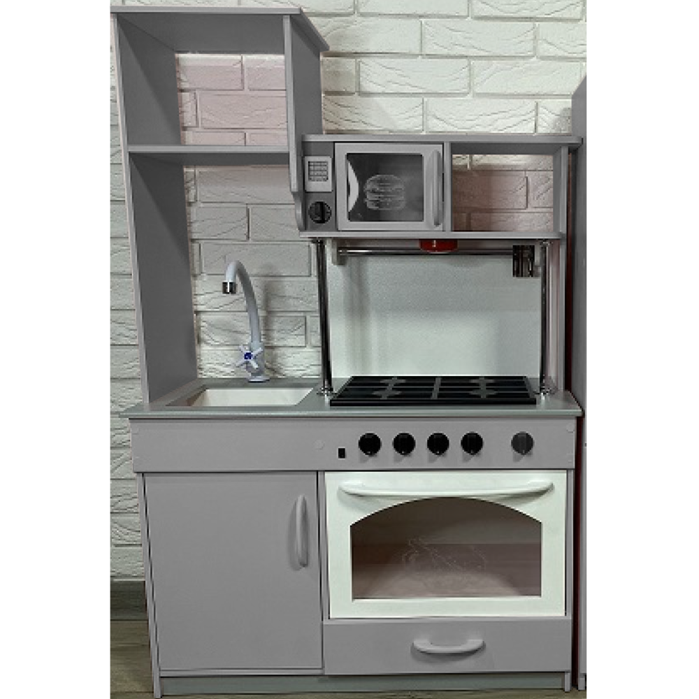 Кухня ігрова дитяча Woodenstar WDS-14 мінімальна комплектація (без холодильника та пральної машини), Сіра
Кухня ігрова дитяча Woodenstar WDS-14 мінімальна комплектація (без холодильника та пральної машини), Сіра