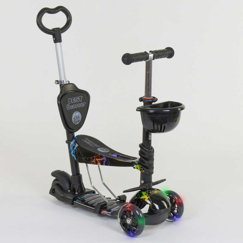 Самокат детский многофункциональный с родительской ручкой 5в1 Best Scooter PU колеса с подсветкой Black (84218)
Самокат детский многофункциональный с родительской ручкой 5в1 Best Scooter PU колеса с подсветкой Black (84218)