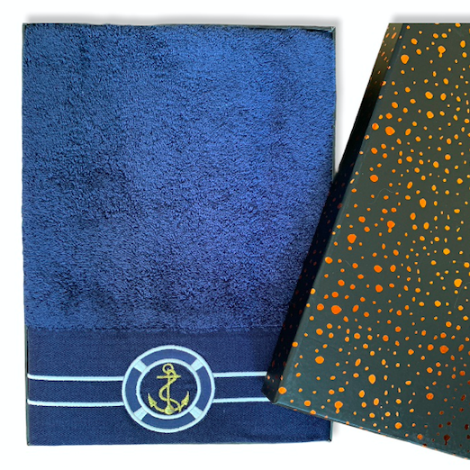 Полотенце Банное махровое 100% хлопок 85*150 см Турция Marine Blue ЯКОРЬ в подарочной упаковке 
Полотенце Банное махровое 100% хлопок 85*150 см Турция Marine Blue ЯКОРЬ в подарочной упаковке