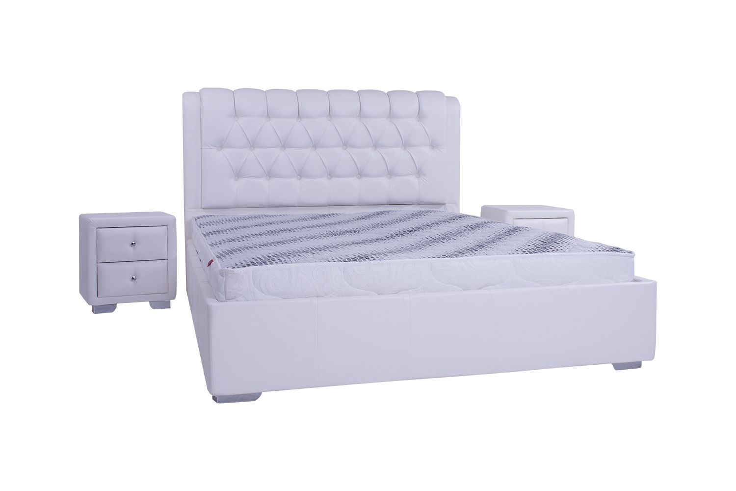 Кровать со съемным чехлом Zevs-M Каролина (металлический каркас) Boom 01 белая 160х200 
Кровать со съемным чехлом Zevs-M Каролина (металлический каркас) Boom 01 белая 160х200