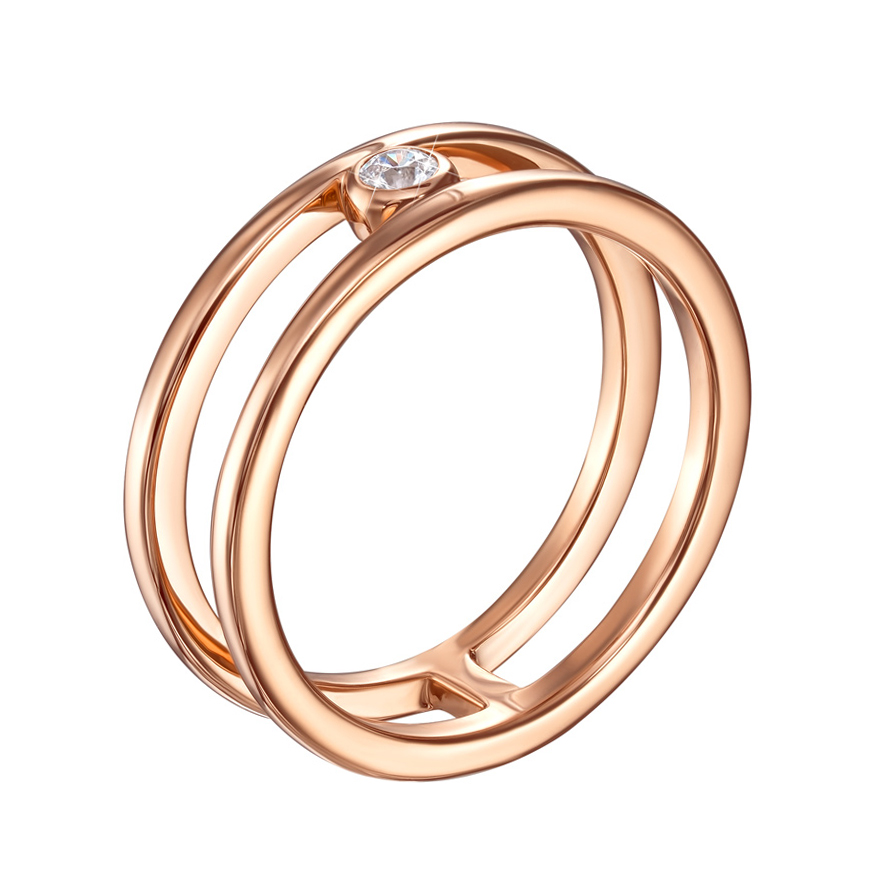 Кольцо с двойной шинкой из красного золота с фианитом S Zirconia 000129144 18 размера
Кольцо с двойной шинкой из красного золота с фианитом S Zirconia 000129144 18 размера