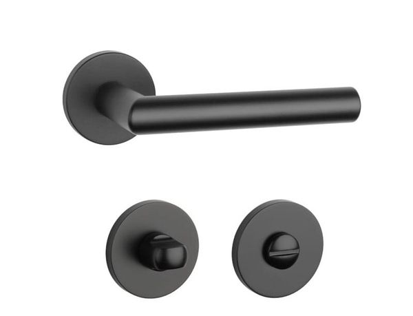 Дверна ручка + накладки для санвузла APRILE Arabis R 7Sчорний матовий (тонка розетка)
Дверна ручка + накладки для санвузла APRILE Arabis R 7Sчорний матовий (тонка розетка)