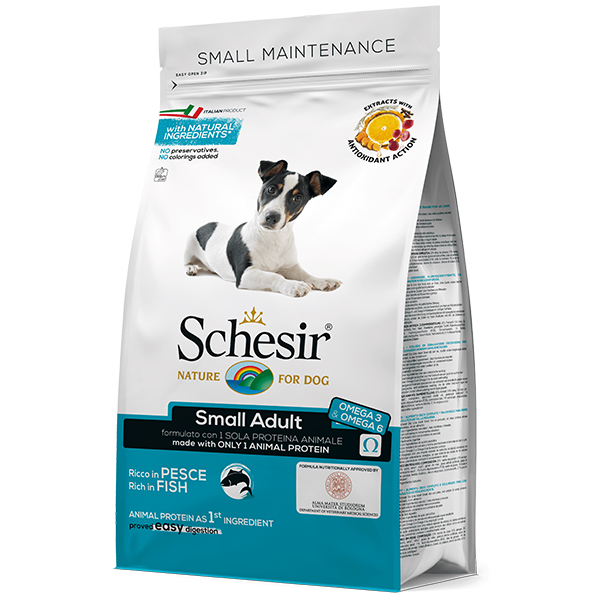 Сухой монопротеиновый корм Schesir Dog Small Adult Fish для взрослых собак малых пород с рыбой 2 кг
Сухой монопротеиновый корм Schesir Dog Small Adult Fish для взрослых собак малых пород с рыбой 2 кг
