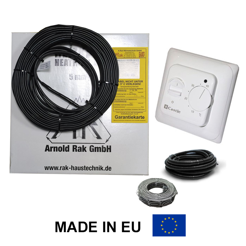 Теплый пол кабель Arnold Rak 6101-20 EC 1400 Вт + механический терморегулятор Castle M 5.16
Теплый пол кабель Arnold Rak 6101-20 EC 1400 Вт + механический терморегулятор Castle M 5.16