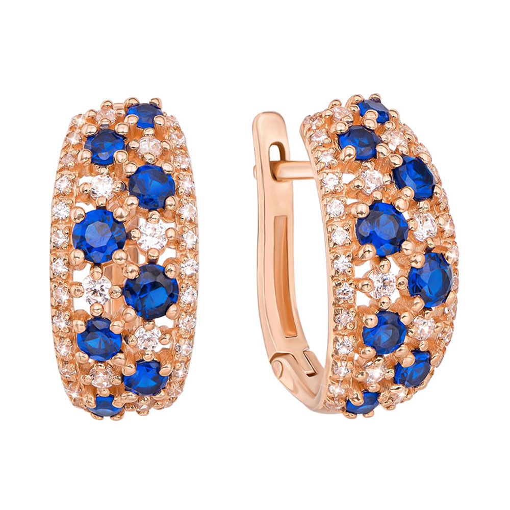 Золотые серьги в красном цвете с синими и белыми фианитами 000130556
Золотые серьги в красном цвете с синими и белыми фианитами 000130556