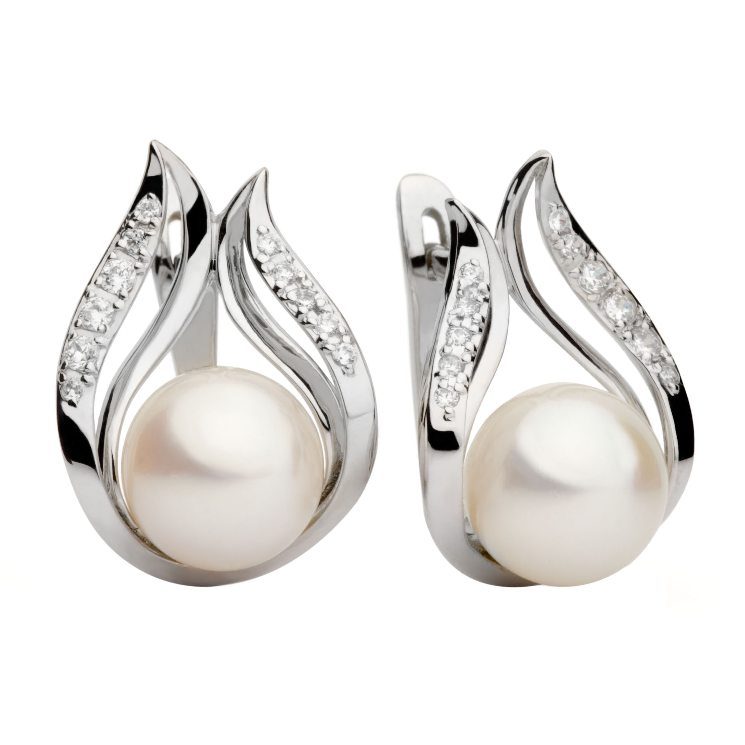 Серьги из белого золота с жемчугом и цирконием Брисбен 000029958
Серьги из белого золота с жемчугом и цирконием Брисбен 000029958