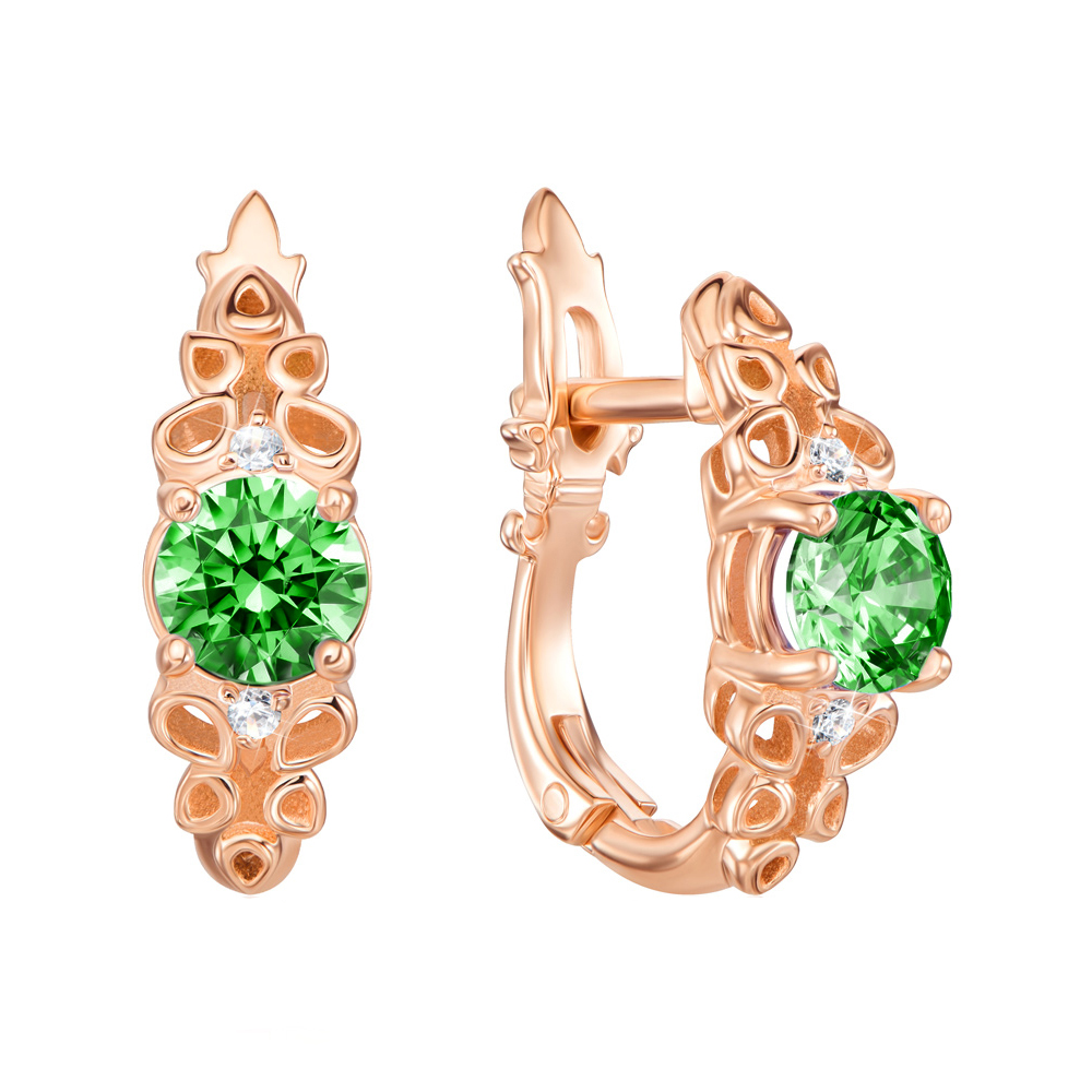 Серьги из красного золота с зелеными и белыми кристаллами Swarovski 000133925
Серьги из красного золота с зелеными и белыми кристаллами Swarovski 000133925