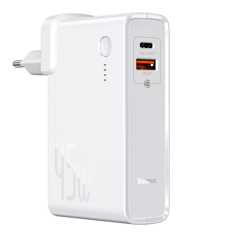 Сетевое зарядное устройство с функцией PowerBank BASEUS Power Station (GaN) 2 in 1 Quick Charge Power bank & Charger 10000mAh 2 USB. White
Сетевое зарядное устройство с функцией PowerBank BASEUS Power Station (GaN) 2 in 1 Quick Charge Power bank & Charger 10000mAh 2 USB. White