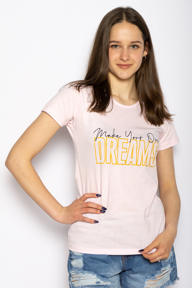 Футболка женская с надписью Dreams Time of Style 600F025 Светло-розовый, Футболка женская с надписью Dreams Time of Style 600F025 XL Светло-розовый
Футболка женская с надписью Dreams Time of Style 600F025 Светло-розовый, Футболка женская с надписью Dreams Time of Style 600F025 XL Светло-розовый