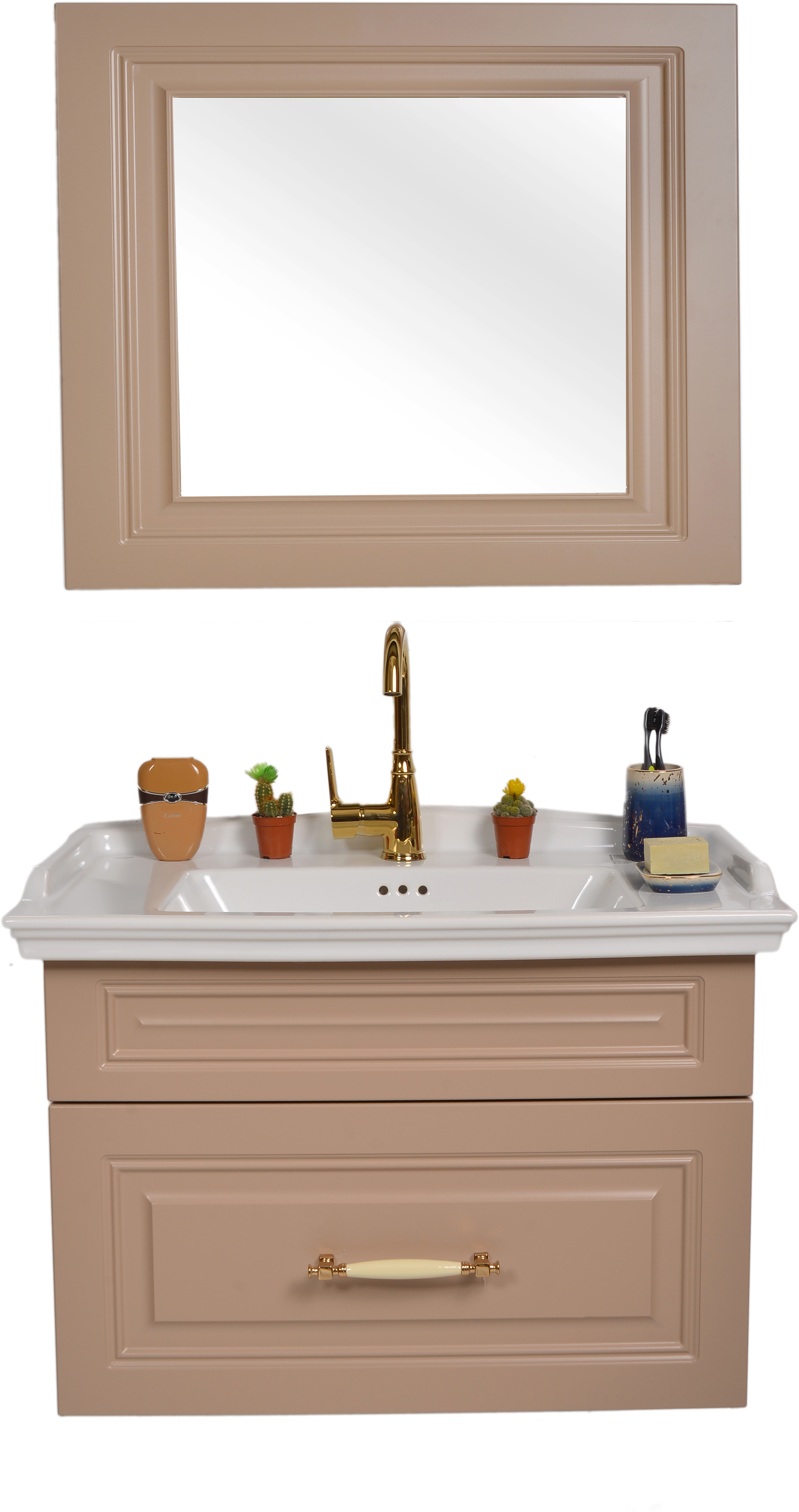 Комплект мебели ANKA PLUS Kapadokya 65 с тумбой и умывальником + зеркало Beige 1165A001
Комплект мебели ANKA PLUS Kapadokya 65 с тумбой и умывальником + зеркало Beige 1165A001