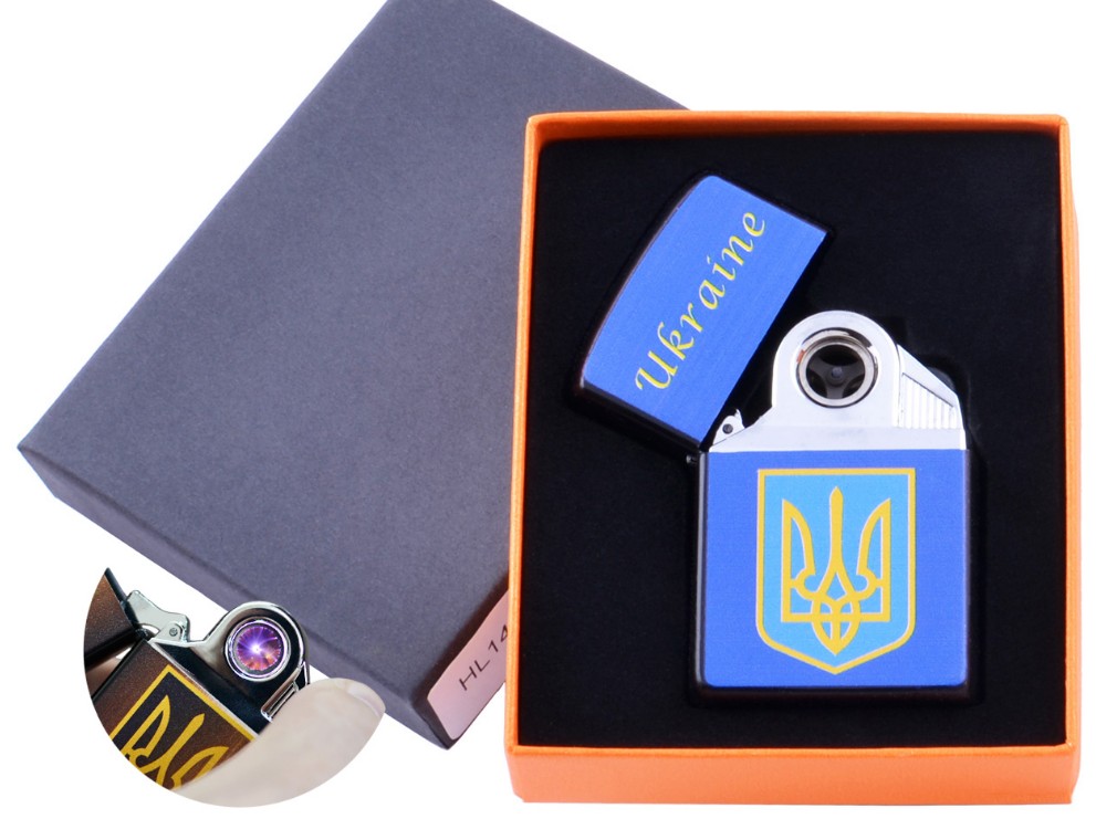 Электроимпульсная зажигалка в подарочной коробке LIGHTER с логотипом герб Украины цвет голубой
Электроимпульсная зажигалка в подарочной коробке LIGHTER с логотипом герб Украины цвет голубой