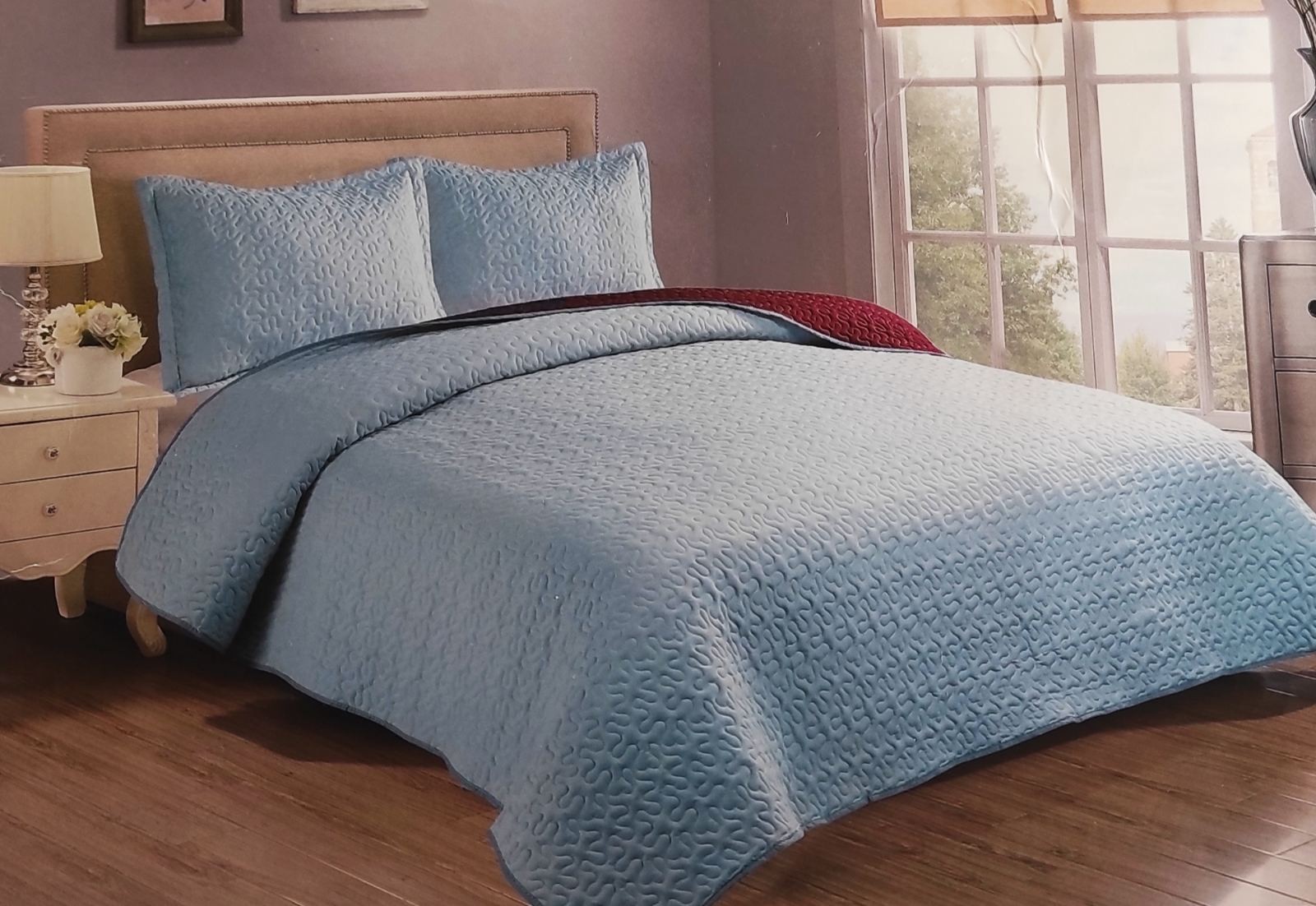 ДВУСТОРОННИЙ СТЕГАНОЙ НАБОР ИЗ 3 ПК Hamilton designer collection голубой BSHA 111116Q
ДВУСТОРОННИЙ СТЕГАНОЙ НАБОР ИЗ 3 ПК Hamilton designer collection голубой BSHA 111116Q