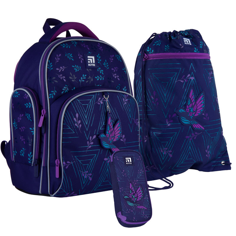 Школьный набор рюкзак + пенал + сумка Kite Beautiful bird (K21-706S-2) 730 г 36x29x16,5 см 15,5 л фиолетовый
Школьный набор рюкзак + пенал + сумка Kite Beautiful bird (K21-706S-2) 730 г 36x29x16,5 см 15,5 л фиолетовый
