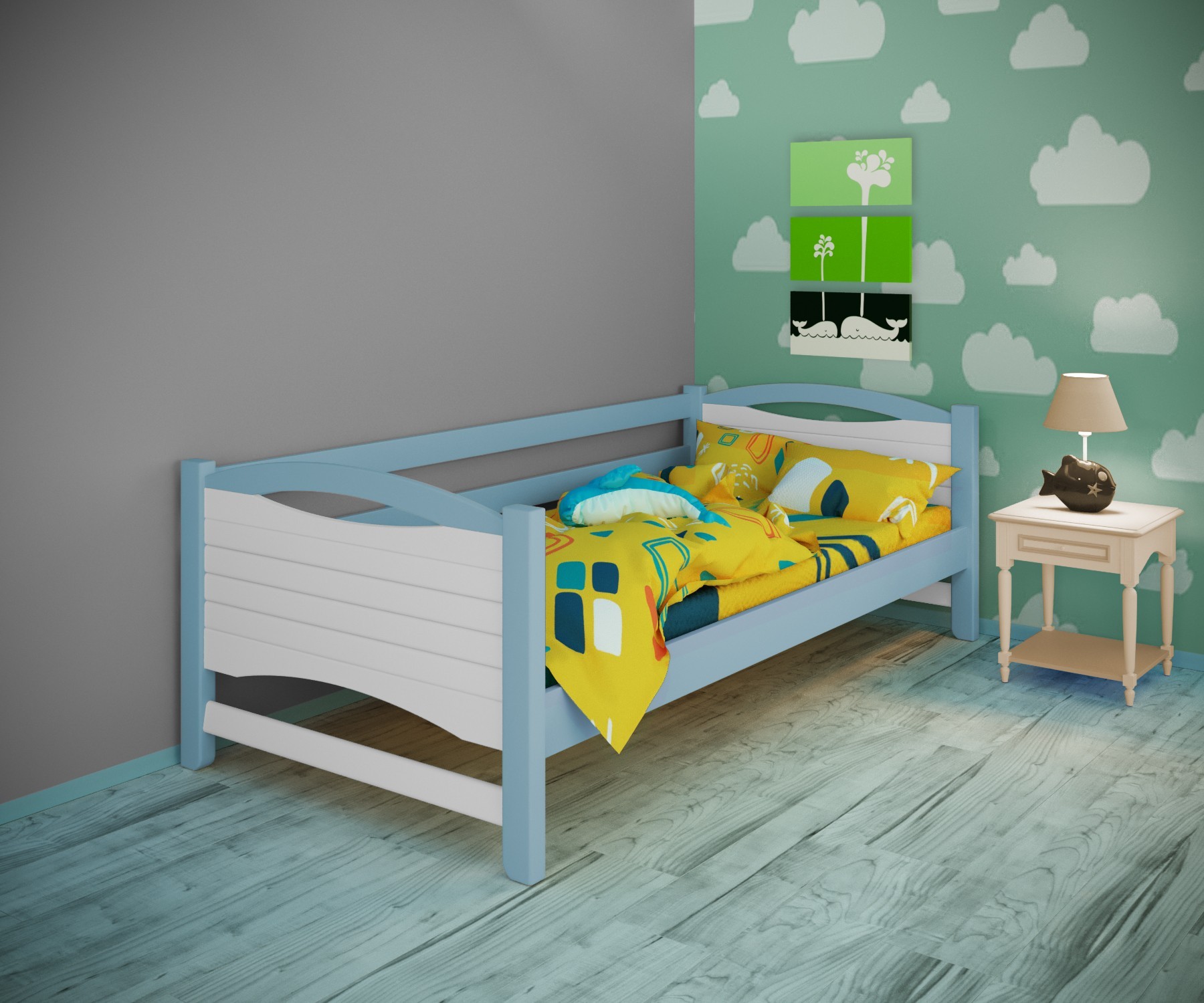 Кровать односпальная тахта RainbowDream Анимона 90х190 см бело-голубой массив ольхи, без ящиков
Кровать односпальная тахта RainbowDream Анимона 90х190 см бело-голубой массив ольхи, без ящиков
