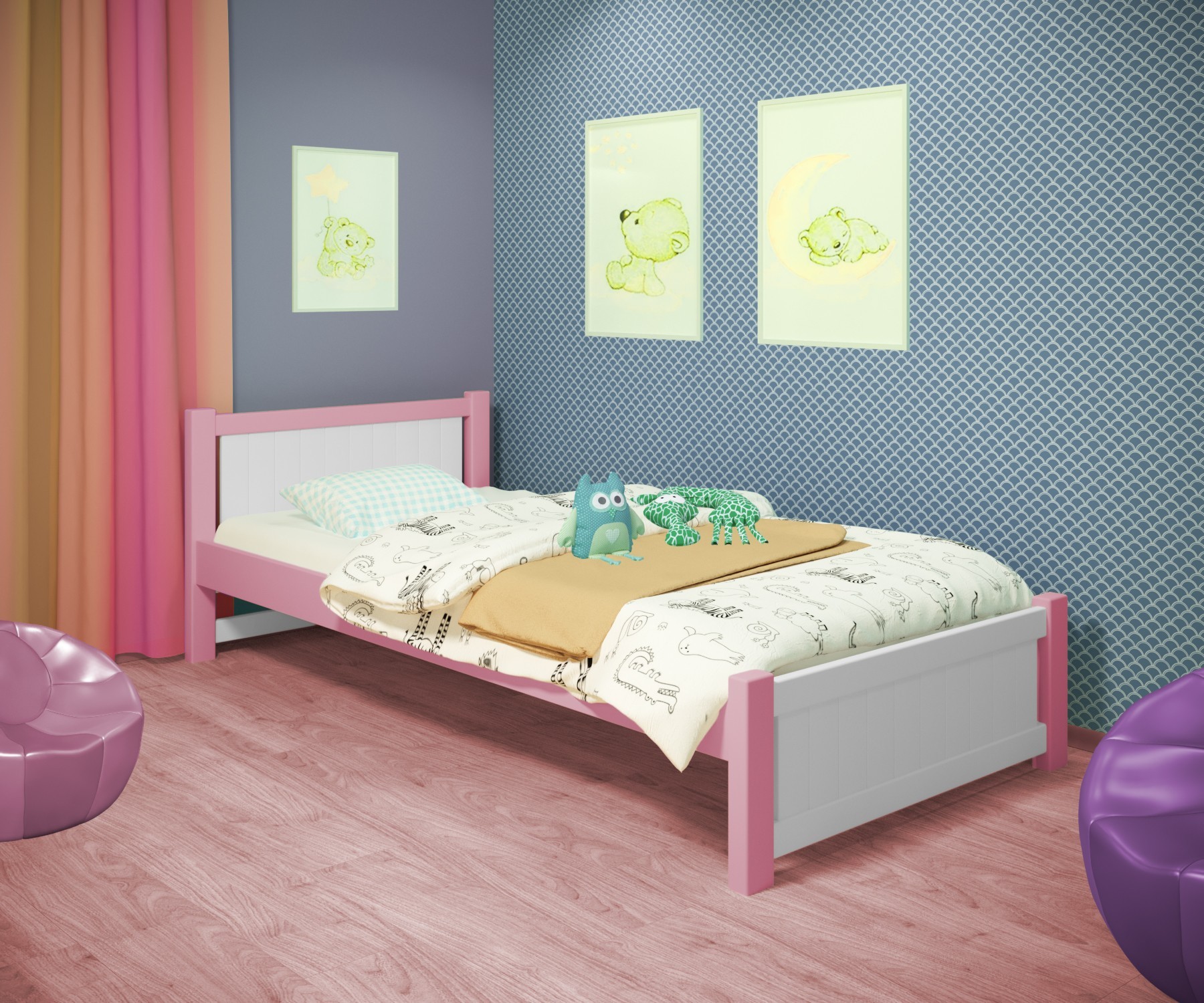 Кровать односпальная RainbowDream Лимонти 80х190 см бело-розовый массив ольхи, без ящиков
Кровать односпальная RainbowDream Лимонти 80х190 см бело-розовый массив ольхи, без ящиков