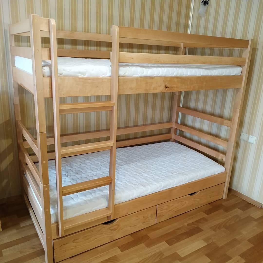 Кровать двухъярусная RainbowDream Лентори 80х200 см массив ольхи в лаке, с ящиками
Кровать двухъярусная RainbowDream Лентори 80х200 см массив ольхи в лаке, с ящиками