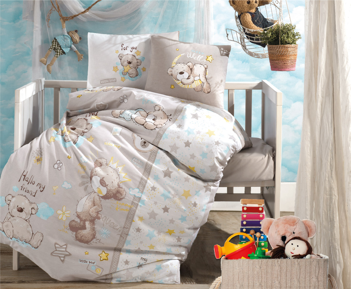 Постельное белье в детскую кроватку Clasy 100x150 Ranforce Little Bear, Турция Код 8505
Постельное белье в детскую кроватку Clasy 100x150 Ranforce Little Bear, Турция Код 8505