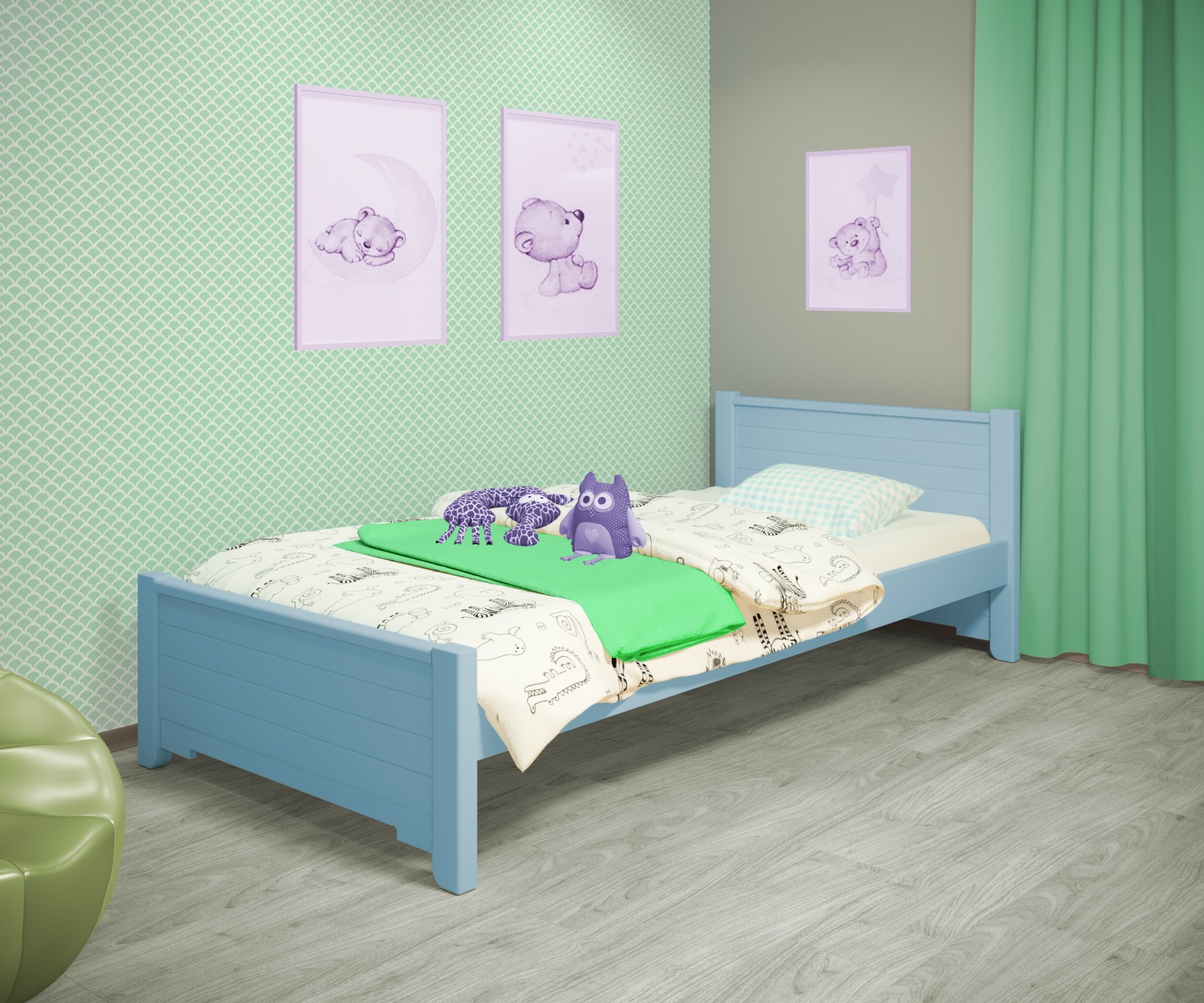 Кровать односпальная RainbowDream Фиронни 80х160 см голубой массив ольхи, без ящиков
Кровать односпальная RainbowDream Фиронни 80х160 см голубой массив ольхи, без ящиков