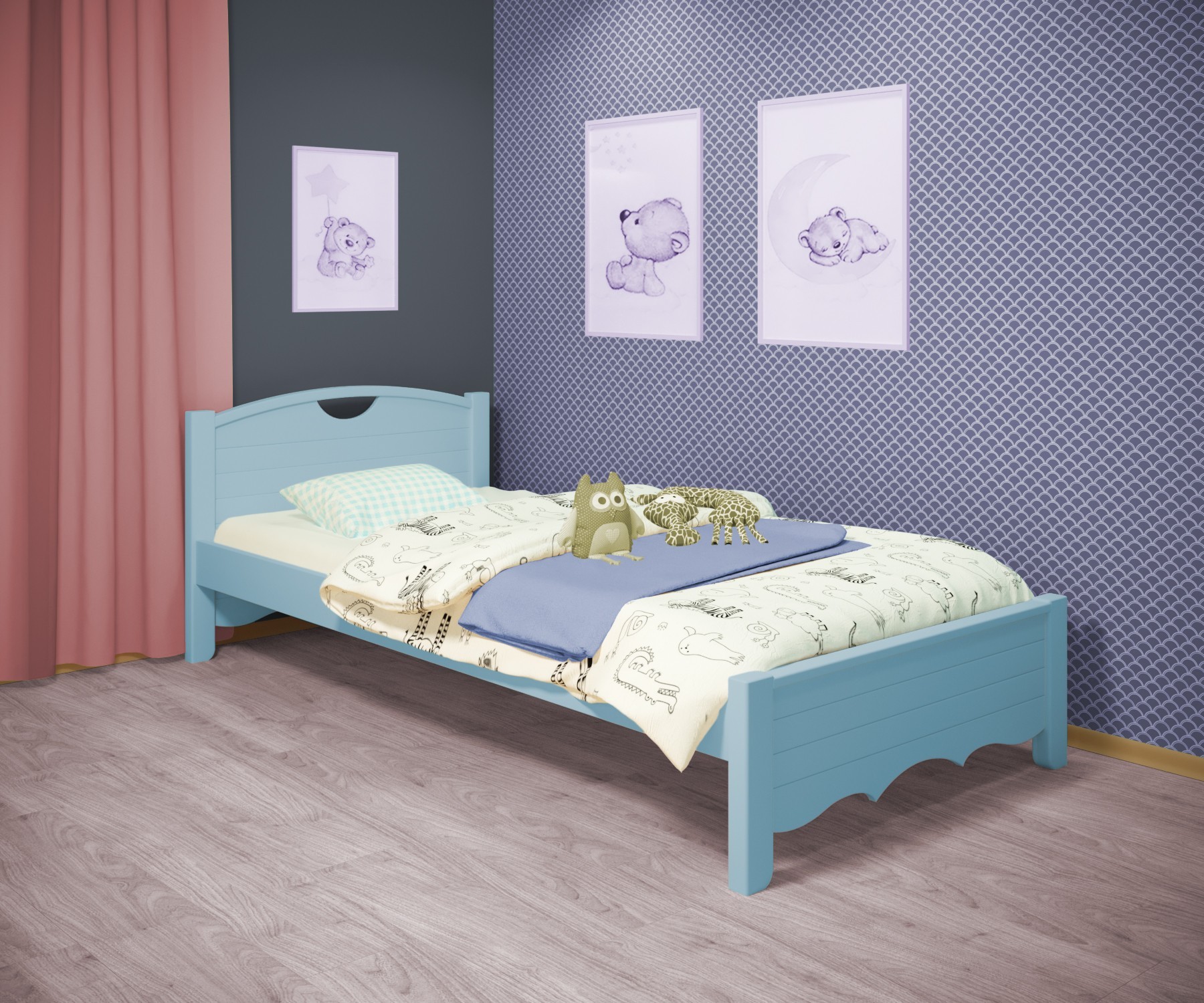 Кровать односпальная RainbowDream Дженни 90х190 см голубой массив ольхи, без ящиков
Кровать односпальная RainbowDream Дженни 90х190 см голубой массив ольхи, без ящиков