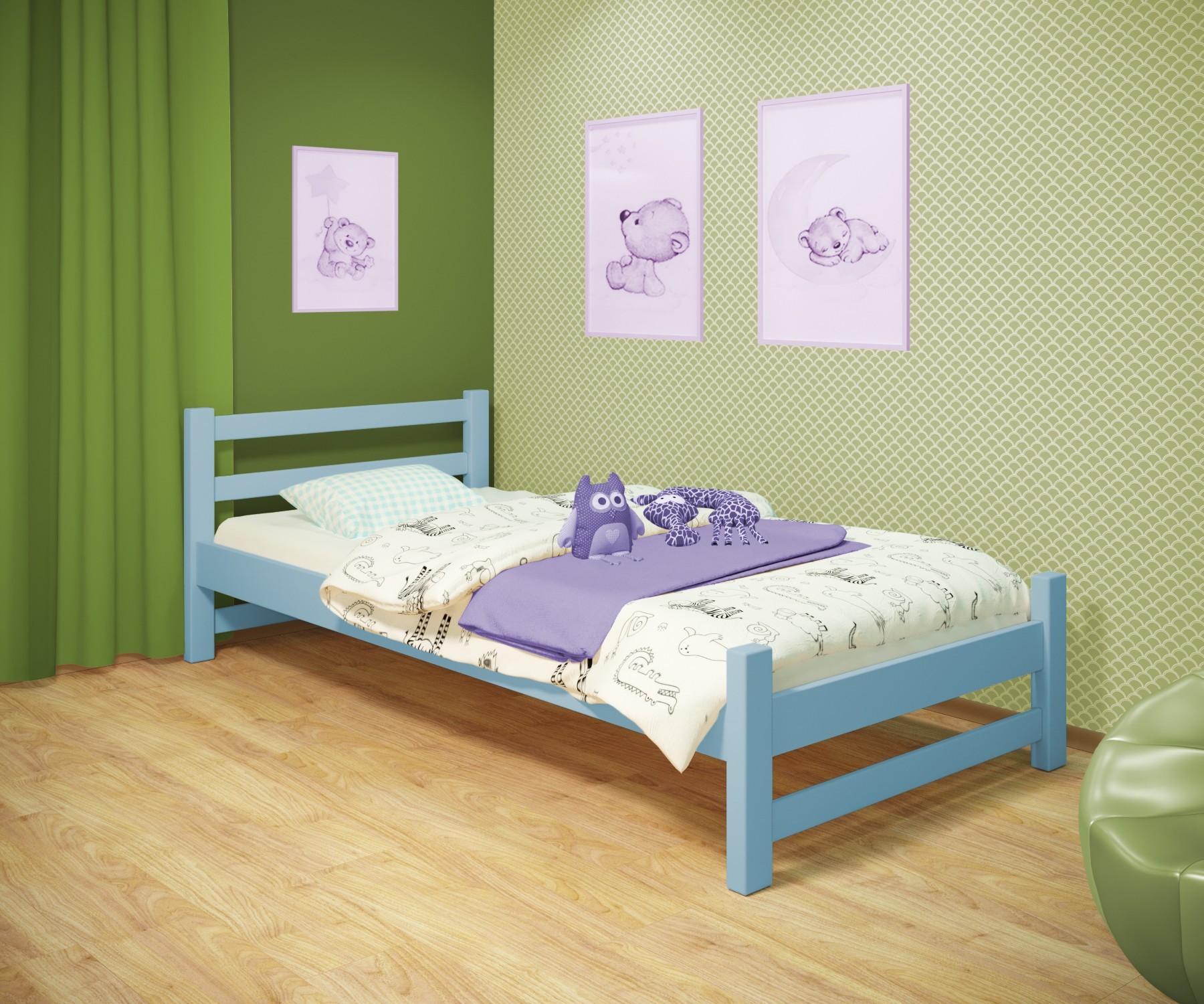 Кровать односпальная RainbowDream Лентори 90х200 см голубой массив ольхи, без ящиков
Кровать односпальная RainbowDream Лентори 90х200 см голубой массив ольхи, без ящиков