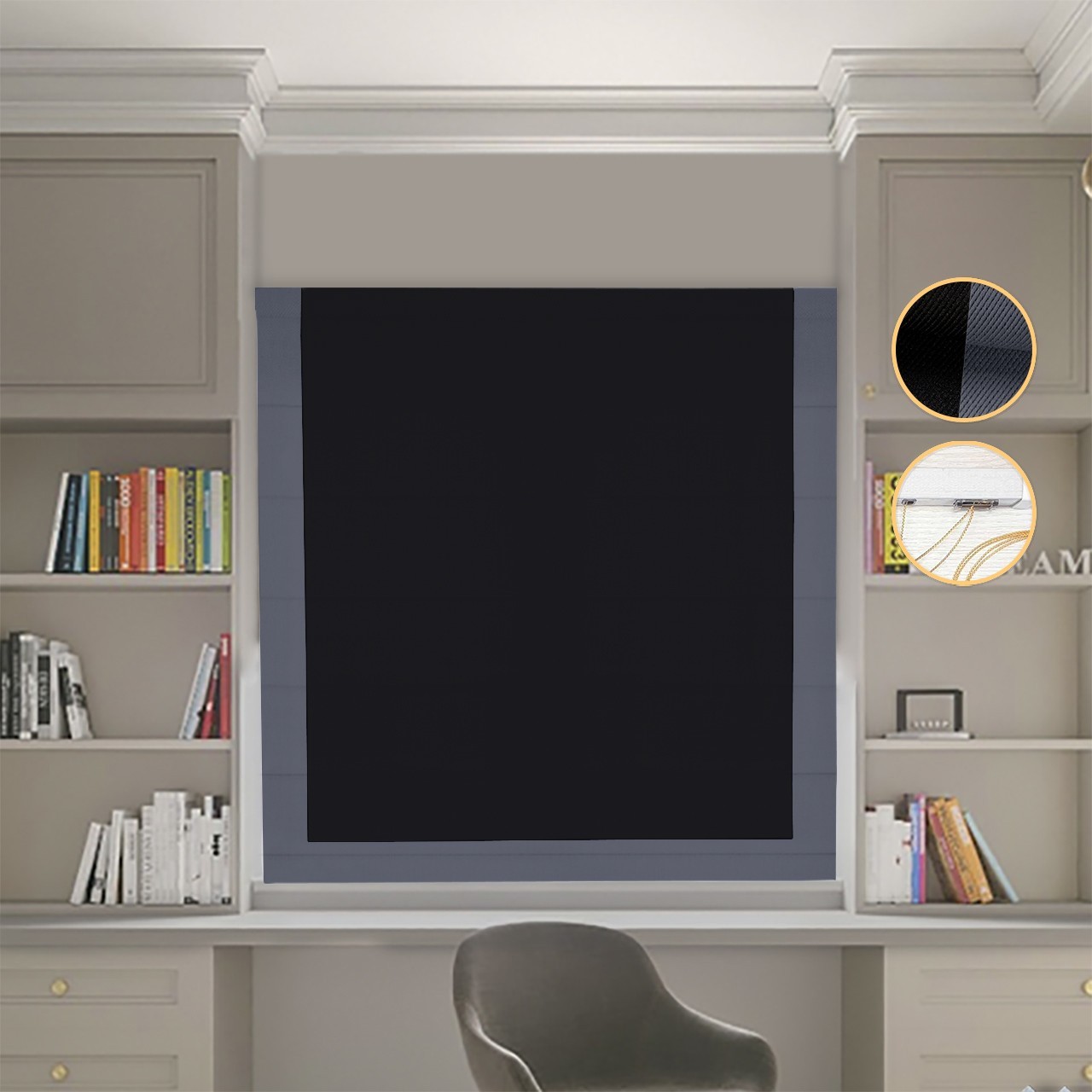 Римские шторы DECOLIV Блэкаут Перфект черный с графитовым кантом 290*170 см
Римские шторы DECOLIV Блэкаут Перфект черный с графитовым кантом 290*170 см