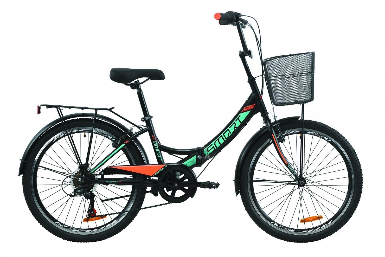 Велосипед 24" Formula SMART трещотка 15" черно-оранжевый с бирюзовым (м) с корзиной 2020
Велосипед 24" Formula SMART трещотка 15" черно-оранжевый с бирюзовым (м) с корзиной 2020