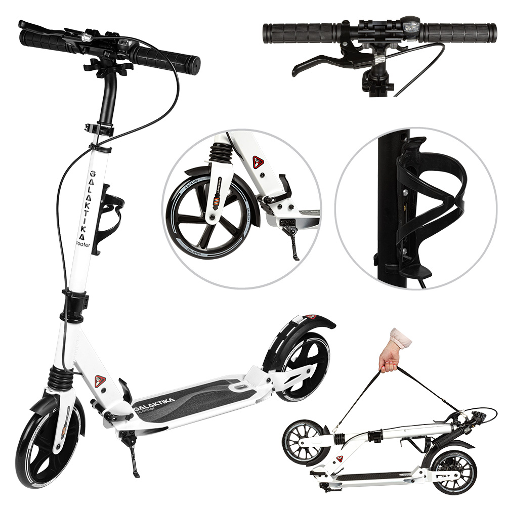 Самокат Tilly GS-0061 алюминиевый с ручным и ножным тормозом + фонарик, подстаканник и ремень для переноски Белый/Черный
Самокат Tilly GS-0061 алюминиевый с ручным и ножным тормозом + фонарик, подстаканник и ремень для переноски Белый/Черный