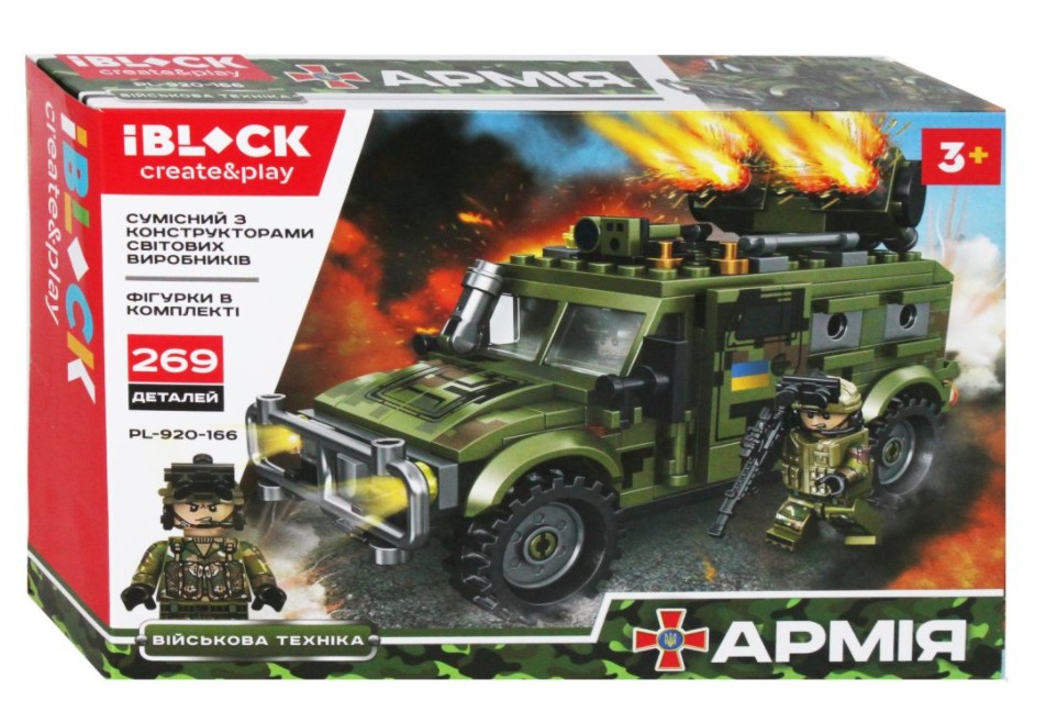 Конструктор детский "Армия" Бронетранспортёр iBLOCK 269 деталей для мальчиков фигурки в комплекте (Т989)
Конструктор детский "Армия" Бронетранспортёр iBLOCK 269 деталей для мальчиков фигурки в комплекте (Т989)
