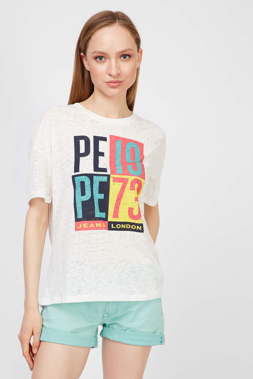 Женская белая футболка с принтом DITA Pepe Jeans PL504848, Женская белая футболка с принтом DITA Pepe Jeans M PL504848
Женская белая футболка с принтом DITA Pepe Jeans PL504848, Женская белая футболка с принтом DITA Pepe Jeans M PL504848