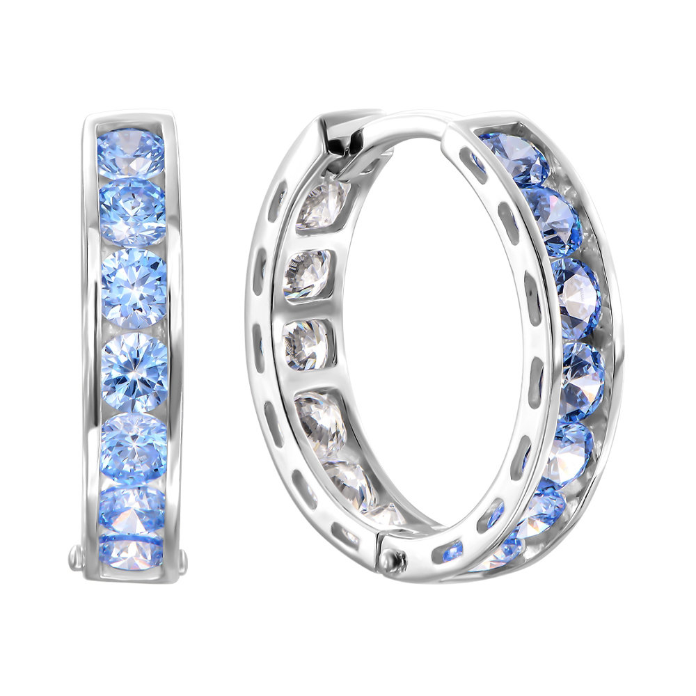 Серьги-конго из белого золота с голубым и белым цирконием Swarovski, d 15мм 000050218
Серьги-конго из белого золота с голубым и белым цирконием Swarovski, d 15мм 000050218