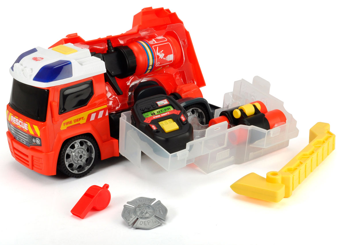 Пожарная машина с аксессуарами пожарного (свет, звук), 33 см, Dickie Toys (12-37491)
Пожарная машина с аксессуарами пожарного (свет, звук), 33 см, Dickie Toys (12-37491)