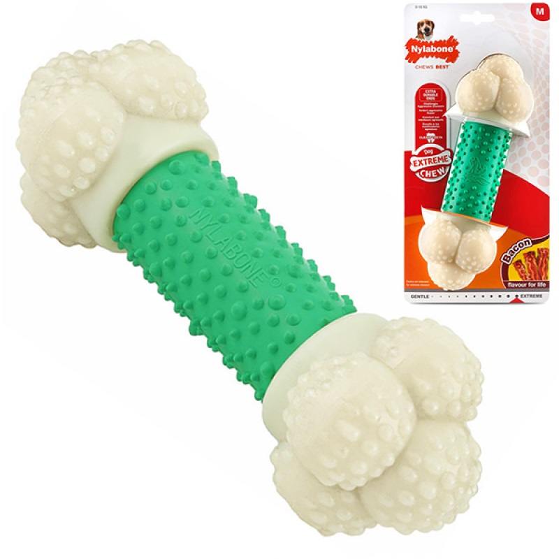 Игрушка жевательная для собак с ароматом бекона Nylabone Extreme Chew Double Action M до 16 кг
Игрушка жевательная для собак с ароматом бекона Nylabone Extreme Chew Double Action M до 16 кг