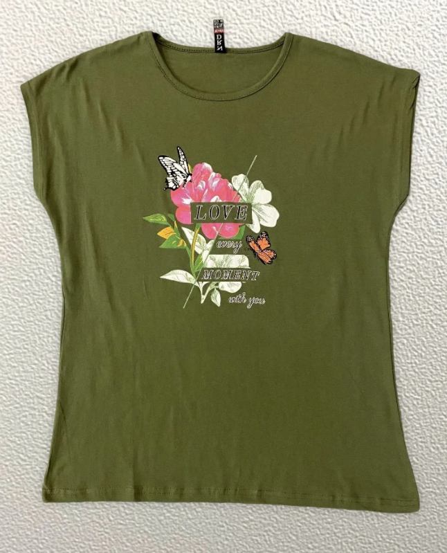 Жіноча Футболка HAZARD Піон метелик Love every moment хакі Батал 211392 (2XL (52))
Жіноча Футболка HAZARD Піон метелик Love every moment хакі Батал 211392 (2XL (52))