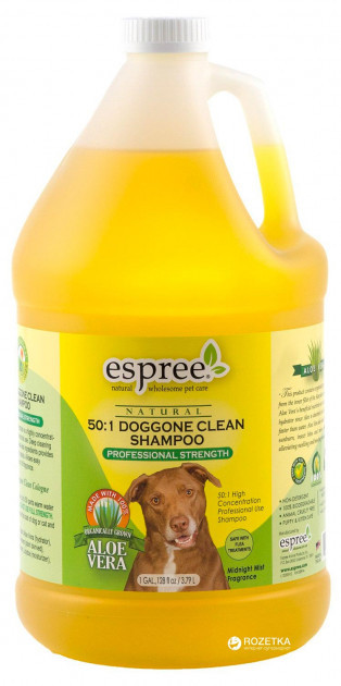 Шампунь Espree Doggone Clean Shampoo суперконцентрированный 1:50 для собак 3.79 л (e00355)
Шампунь Espree Doggone Clean Shampoo суперконцентрированный 1:50 для собак 3.79 л (e00355)
