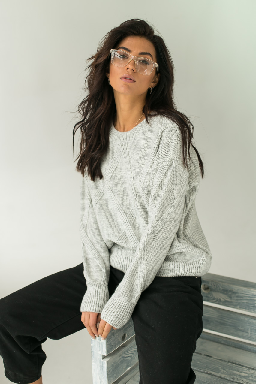 Джемпер аккуратной вязки ромб - св-серый цвет, L
Джемпер аккуратной вязки ромб - св-серый цвет, L